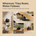 Cordless Cat Water Fountain, Battery Operated, Black, 78oz/2.3L
