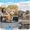 Dog Kiddie Pool for Small Medium Large Dogs, Multiple Pets, 63" Gray