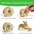 9PCS Bunny Chew Grass Balls with Rope, Rolling Molar Toys for Small Animals