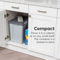 IRIS USA Stackable Dog Food Storage Container with 2 Cup Scoop, 4 Secure Latches, Fits up to 30 lbs, Pet Dry Food Bin, Gasket Seal Lid, BPA Free, Stackable, Easy Measure, Gray/Dark Gray