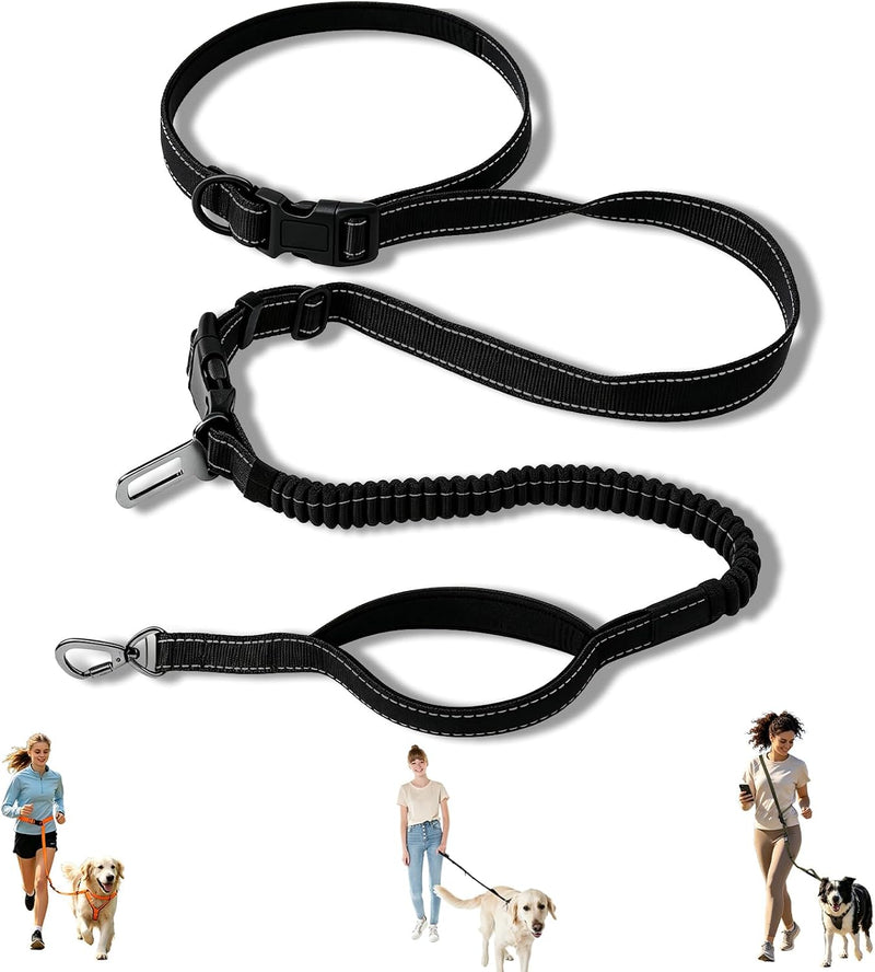 Hands-Free Dog Leash,Adjustable Waist Belt for Walking Running Hiking
