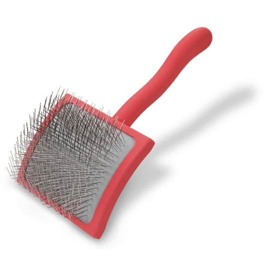 Chris Christensen Big G Dog Slicker Brush for Dogs (Goldendoodles, Labradoodles, Poodles), Groom Like a Professional, Fluff Detangle Style, Saves Time Energy, Coral, Large