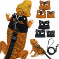 3 Pack Bearded Dragon Harness and Leash Set - Adjustable Soft Leather Vest with 6.89FT Retractable Lead, Escape-Proof Li