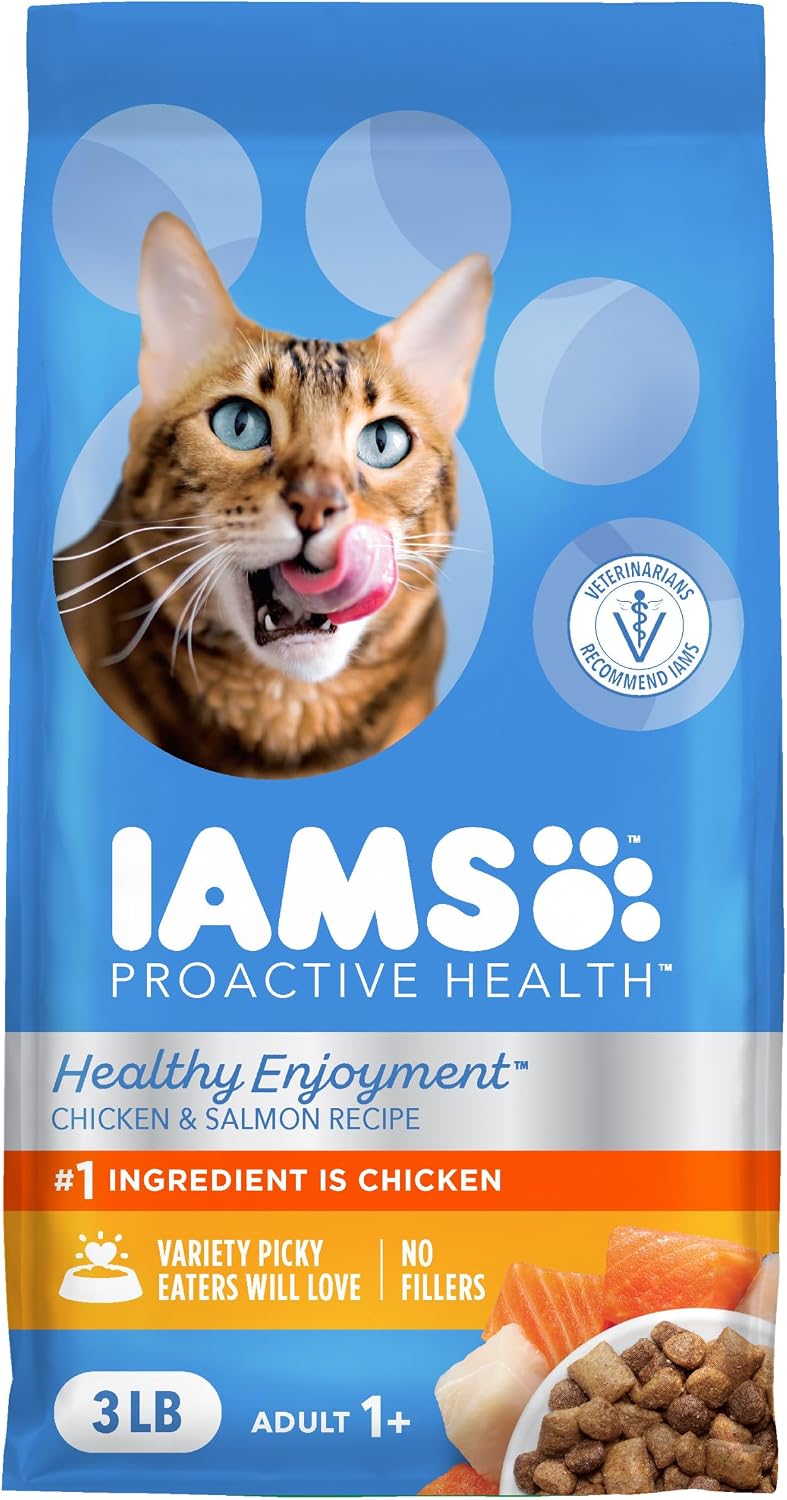 IAMS Healthy Enjoyment Dry Cat Food, Chicken & Salmon Recipe, 3 lb