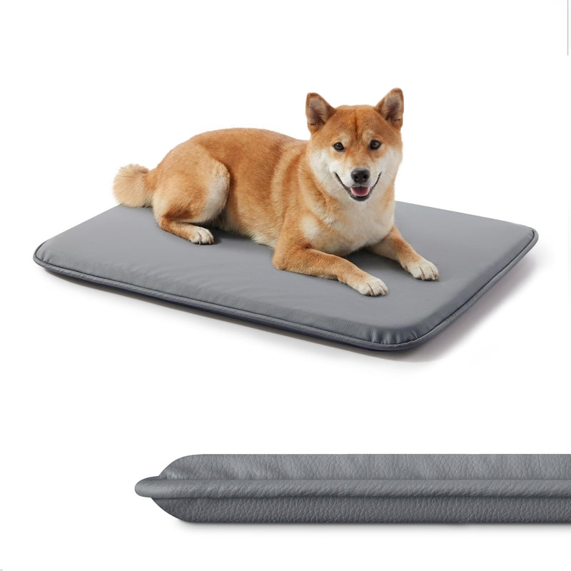 Warmrest Waterproof Dog Crate Pad Medium Sized Dog, Dual-Sided Outdoor Dog Bed for Crate Washable, Cooling Dog Sleeping Foam Mat, Wipeable, 35×22, Grey