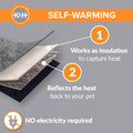 K&H PET PRODUCTS Self-Warming Cat Bed Pad, Self Heating Pad for Outdoor Cat Houses, Warming Mat for Indoor Pet Beds & Furniture, Reversible Blanket, Machine Washable - Small 21 X 17in Gray/ Black