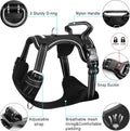 WINSEE Dog/Pet Harnesses No Pull with Dog Collar, Adjustable Reflective Oxford Outdoor Vest, Front/Back Leash Clips for 