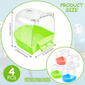Supkiir 4Pcs Clear Bird Bath for Cage, Parakeet Bath Cage Accessories with Water Injectors, Hanging Bird Bath Box Parrot