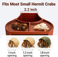 Hermit Crab Habitat Shelter with Dual Food Bowls, 2-in-1 Cave Shelter & Feeding Dish, Textured Climbing Ramp & Viewing W