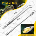 2pcs Reptile Feeding Tongs, Feeding Spoon, Stainless Steel Aquarium Feeding Tools, Curved Long Tweezers 10.6 in, Long Sp