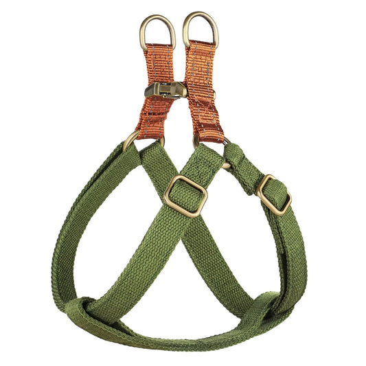 Didog Step in Dog Harness with Metal Buckles, Freedom Nylon Dog Halter Vests for Small Dogs Easy Walking Training(S:Chest 13-22", Green)