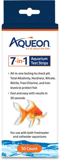 Aqueon 7-in-1 Aquarium Test Strips, Fast Results for pH, Total Alkalinity, Hardness, Nitrate, Nitrite, Free Chlorine and
