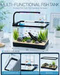 3 Gallon Betta Fish Tank Starter Kit - Negative Pressure Acrylic Aquarium