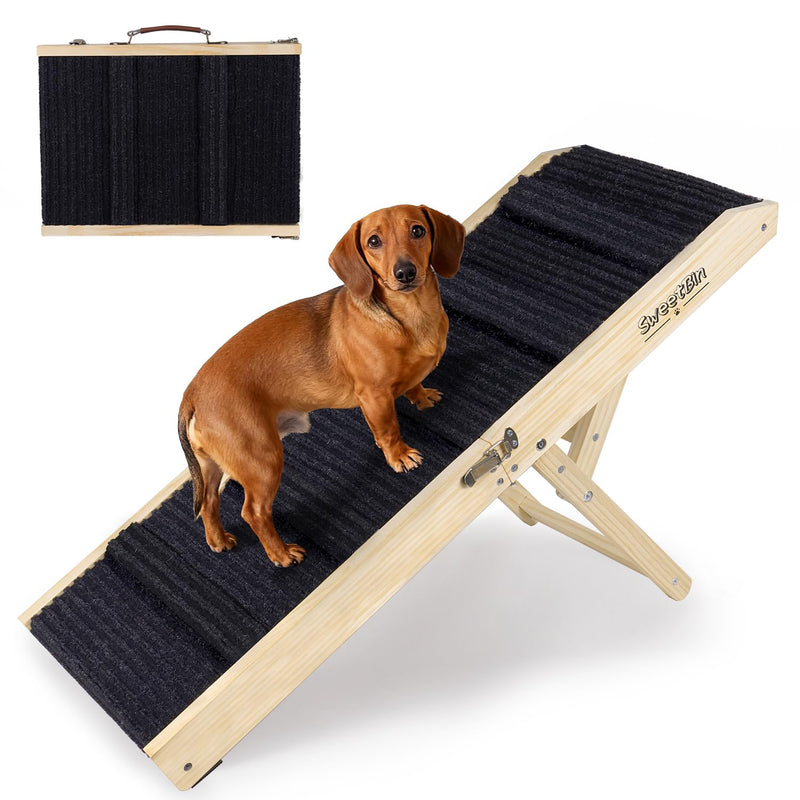 2026 Upgraded Dog Ramp for Couch - Foldable Small Dog Ramp for Bed - 4 Adjustable Height from 12