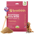 Beef Organ Bone Broth Meal Topper for Dogs - 100% Grass Fed, Veterinarian Approved, Non-GMO by Brothhh - Supports Immunity, Joint & Heart Health, Vision & Vitality - No Fillers - Pet Supplement
