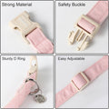 DOGWONG Cotton Hemp Pink Dog Collar Adjustable Soft Natural Fabric Pet Collar Cute Wedding Puppy Necklace for Small Medium Large Dogs
