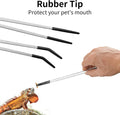 Novery 2PCS 10.6" Rubber Tip Reptile Feeding Tongs, Straight & Curved