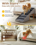 Split Ottoman Dog Ramp for Bed and Couch, 21.06" H Non Slip Dog Stairs for Small Medium Large Dogs Cats Puppies Joint Support, 2 in 1 Foldable Wooden Pet Steps for Senior/Injured Dogs, Space Saving