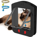 Smart Cat Door with Collar Sensor and 2pcs Magnetic Collars,4 Way Locking with Magnetic Flap, Pet Door for Interior Door