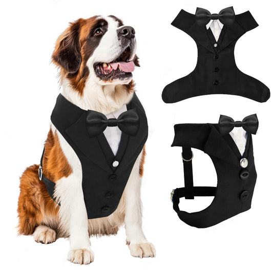AVERYDAY Dog Tuxedo for Wedding Outfit, Dog Suit and Tie Costumes for Birthday, Halloween, Cosplay, Christmas Party, Pet Formal Wear with Bowtie, Tux for Medium Large Dogs, Bulldog, Labrador, Husky