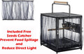 Deluxe Portable Durable Wrought Iron Bite-Proof Bird Travel Parrot Vet Carrier Cage Prevent Beaks Out Pet Products for Parrots Conures Cockatiel Amazon African Grey Include Cage Cover