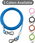 Dog Tie Out Cable - Chew Proof Steel Wire Lead - 360° Tangle Free Outdoor Leash for Pups - Dog Runner Cable for Small to