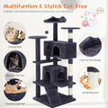 54 Inch Cat Tree Tower with Sisal Scratching Posts, Multi-Level