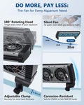 BAOSHISHAN 4-Head Aquarium Fan with Adjustable 5 Speeds & 5 Timer Settings
