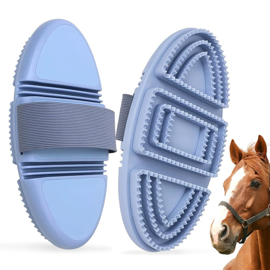 Blue Flexible&Bendable Curry Comb for Horses&Dogs Grooming Brush