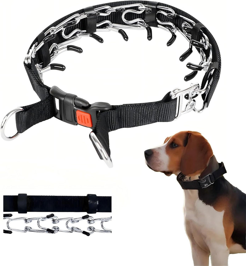 Comfort Dog Collar, Stainless Steel Collar with Quick Release Buckle, Adjustable Comfort Tip with Nylon Cover for Small 