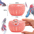 Fhiny Betta Tunnel, Aquarium Betta Fish Hideout with Suction Cup Fish Tank Tunnel Shrimp Cave Aquarium Decor Fish Tank A