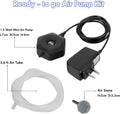 hygger Quiet Mini Small Aquarium Air Pump Betta Fish Tank Bubbler Oxygen Aeration Pump with Air Stone Tubing Suction Cup