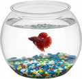 1 Gallon Plastic Fish Bowl, Shatterproof Clear Round Goldfish Betta Tank, Small Bubble Bowl Vase for Centerpiece, Candy 