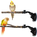 2 Pcs Parrot Perch Stand, Strong Suction Cup Bird Perch, Movable Perch Stand Bird Training Set, for Window Mirror Car Sh