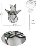 BOXCASA Cat Memorial Gifts for Loss of Cat, Gray Angel Cat Suncatcher with Iridescent Wings, Stained Glass Window Hanging, Pet Sympathy Gift for Women, Memorial Gift