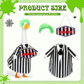Halloween Porch Goose Outfit Black and White Striped Suit Clothes