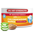 Paw Science 3% Chlorhexidine Wipes for Dogs and Cats - Cleansing Antiseptic, Antibacterial, Antifungal Wipes with Aloe for Skin Infections, Itchy Yeast Paws, Cat Acne