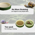 2 Pack Snail Water and Food Bowl，atural Design Food Bowl for Pet Snails, Garden Snails Pet Land Snail Terrarium Supplies
