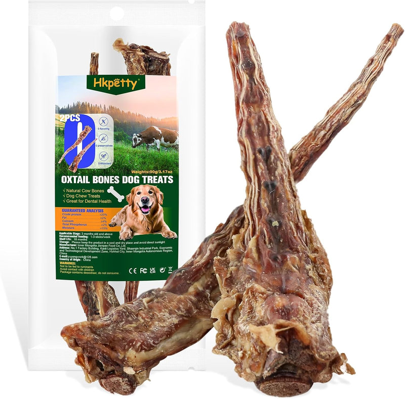 Natural Beef Tail Bones for Dogs - Long-Lasting Dental Chew, Rawhide-Free & Digestible Dog Treats,Single Ingredient Gras