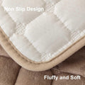 Aucrovee Velvet Washable Couch Cover for Pets Dogs, Non Slip Sectional Sofa Covers for 3 Cushion Couch Sofa L Sharped Sofa Slipcovers, Furniture Protector (1 PCS 36"x94", Khaki)