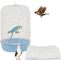 Bird Cage Seed Catcher, 45-90'' Adjustable Cover, Universal Nylon Mesh Net, Skirt Guard Accessories for Parrot Parakeet 