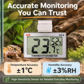 Reptile Thermometer Hygrometer, Digital Temperature Humidity Gauge for Tank