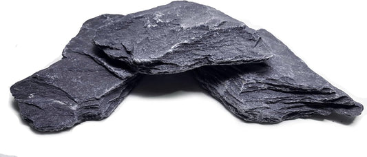 Natural Slate Stones 8 to 10 Inches - USA Sourced and Packaged for Aquascaping Aquariums, Terrariums, Paludariums, Repti