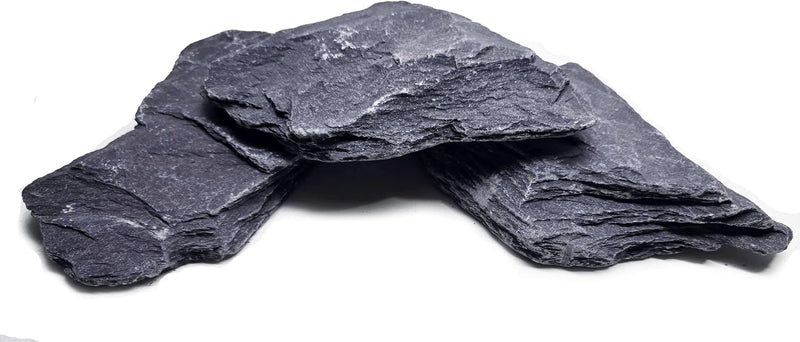 Natural Slate Stones 8 to 10 Inches - USA Sourced and Packaged for Aquascaping Aquariums, Terrariums, Paludariums, Repti