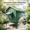 Outdoor Cat House All-Season Weatherproof Insulated Feral Cat Shelter, Large Portable Tent for Stray Cats, Windproof & W