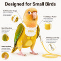 Bird Diaper Clothes Set with Leash and Absorbent Pads, Reusable Parrot Flight Suit Outfit for Cockatiel Conure Budgie