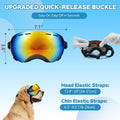 Dog Goggles UV Protection for Medium Large Breeds Rainbow PC Lens Soft TPU