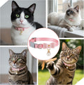 LXUEJIE Cat Collar Breakaway, Adjustable Pink Cat Collar with Pearl Pendant, Cute Cat Collars with Safety Buckle Pink Bowtie Kitten Collars for Girl Cats