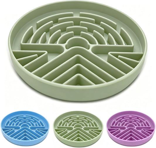 Slow Feeder Dog Bowl for Large & Small Pets, Anti Choking Puzzle Dog Food Bowl with Non-Slip Base, Interactive Pet Slow 