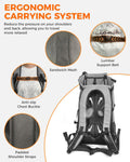 Waterproof Dog Backpack Carrier for Small Dogs Under 22 lb, Grey